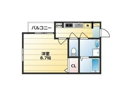 FMAISON遠里小野II番館(1K/3階)の間取り写真