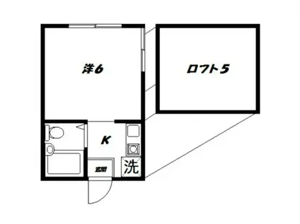 ヴィラ中野(1K/2階)の間取り写真