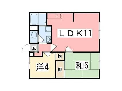 大林ハイツ(2LDK/1階)の間取り写真