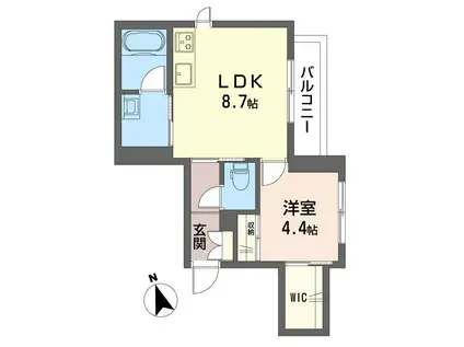 ルピナスコモド(1LDK/2階)の間取り写真
