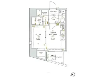 レピュア東向島(1DK/3階)の間取り写真