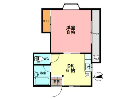 サンメゾン高松(1DK/2階)の間取り写真