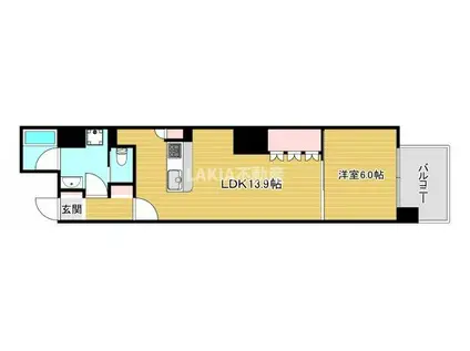 リーガル南久宝寺II(1LDK/7階)の間取り写真