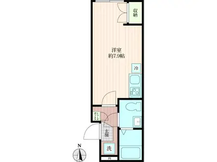 足立区千住緑町2丁目(ワンルーム/3階)の間取り写真