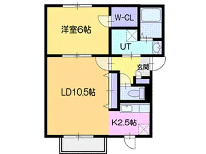 原田ハイツⅢ(1LDK/2階)の間取り写真