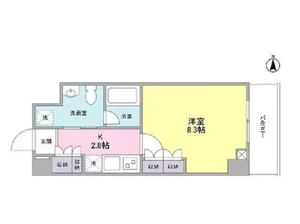 恵比寿三田レジデンス(1K/4階)の間取り写真