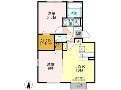 カーサフェリーチェ(2LDK/1階)の間取り写真