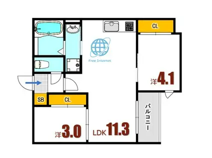 REGALEST-F 矢野東1(2LDK/3階)の間取り写真