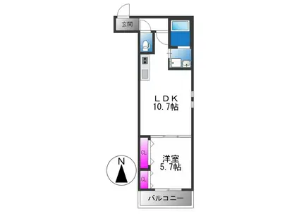 フジパレス教興寺三丁目II(1LDK/1階)の間取り写真