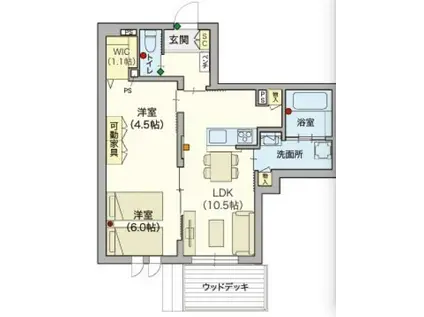 GLOIRE(1SLDK/1階)の間取り写真