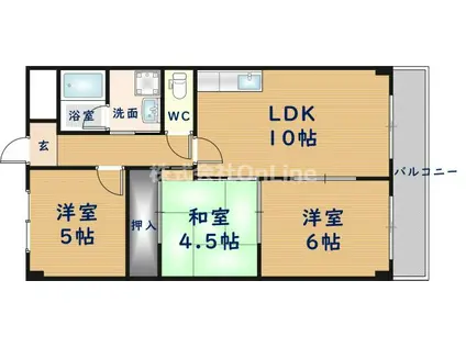 カサセラミカ(3LDK/3階)の間取り写真