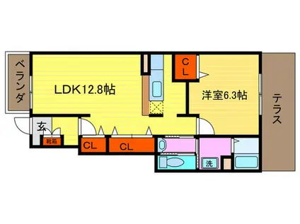 メゾン川勝I(1LDK/1階)の間取り写真