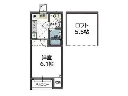 リシュール八乙女(1K/1階)の間取り写真