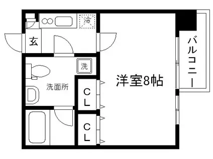 プレサンスNEO京都烏丸(1K/11階)の間取り写真
