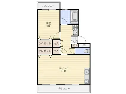 泉ハイツ(2LDK/2階)の間取り写真