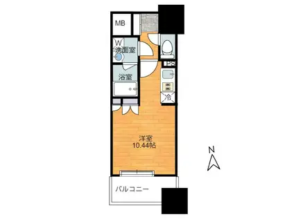 アウローラ日泉(ワンルーム/8階)の間取り写真