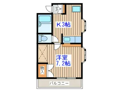 メゾンメープル(1K/1階)の間取り写真