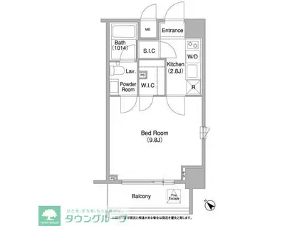 コンフォリア両国DEUX(1K/6階)の間取り写真