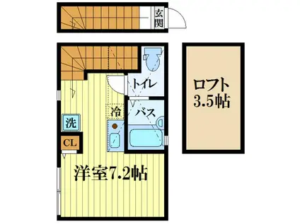 バーミープレイス西国分寺IV(ワンルーム/2階)の間取り写真