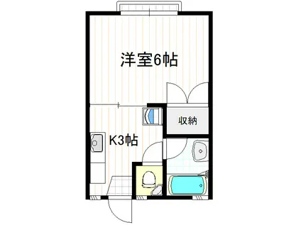 KNハイム(1K/2階)の間取り写真