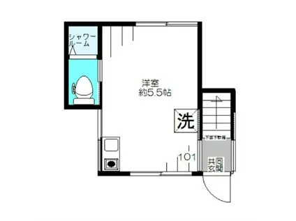 ハウスエターナル(ワンルーム/1階)の間取り写真