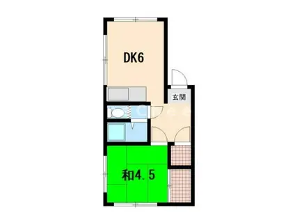 コーポ木村(1DK/2階)の間取り写真