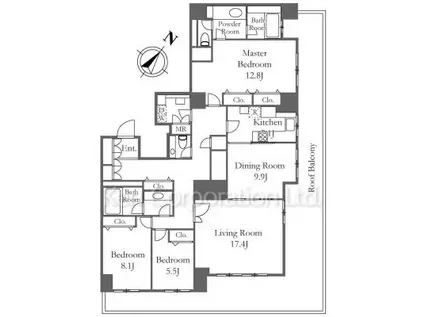 レイトンハウス横浜(3LDK/5階)の間取り写真