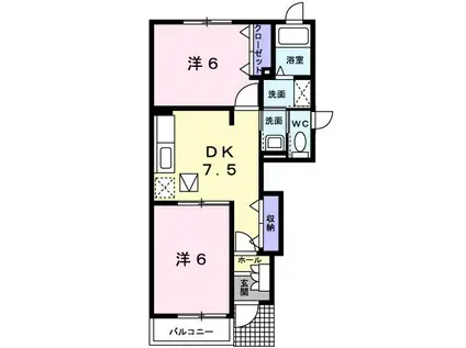 グレース(2DK/1階)の間取り写真