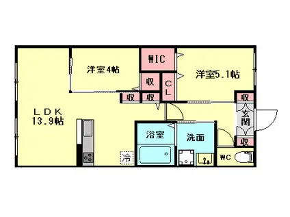 SPRING STONE A棟(2LDK/1階)の間取り写真