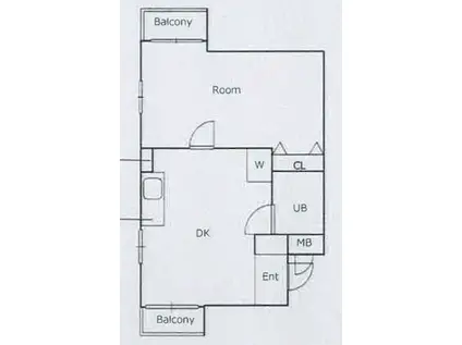エヴェナール江戸川橋(2DK/2階)の間取り写真