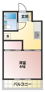 コーポYOU(1K/1階)の間取り写真