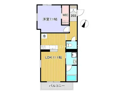 ドムス グランツ 大宮大成(1LDK/2階)の間取り写真