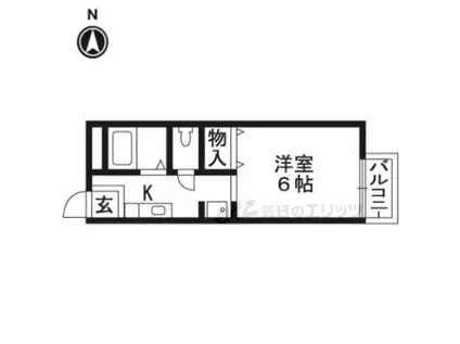 ウィンヒル上郡II(1K/1階)の間取り写真