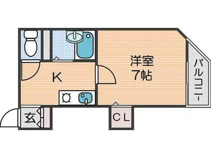 ハイムグランディ(1K/2階)の間取り写真