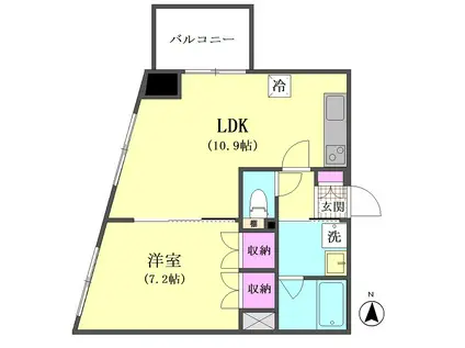 クルーセ大森(1LDK/6階)の間取り写真