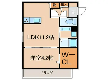 ルミナーレ山の手(1LDK/3階)の間取り写真