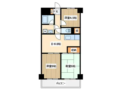 グリーンヒルズエス(3DK/5階)の間取り写真