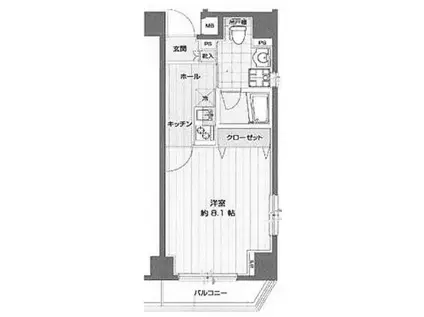 グラントゥルース赤羽(1K/7階)の間取り写真