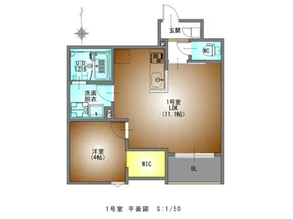 REGALEST 名古屋栄生(1LDK/2階)の間取り写真