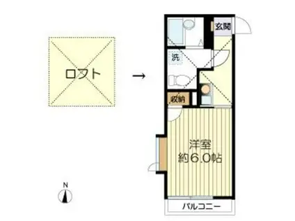 マ・ピエス生田7-B棟(1K/1階)の間取り写真