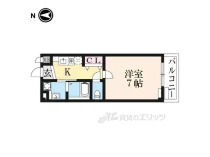 クラールコート(1K/1階)の間取り写真