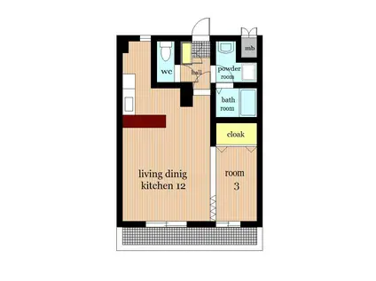 山春ビルIII(1LDK/3階)の間取り写真