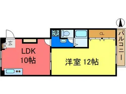 第3ハイツカトレア(1LDK/2階)の間取り写真