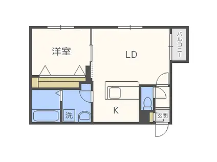 アンジュ・サンティエ(1LDK/2階)の間取り写真