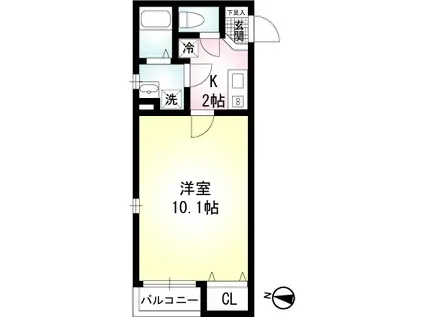 サンガッデス(1K/2階)の間取り写真