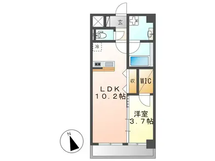 クレール則武(1LDK/4階)の間取り写真