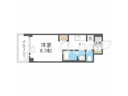 プレサンス新大阪イオリア(1K/9階)の間取り写真