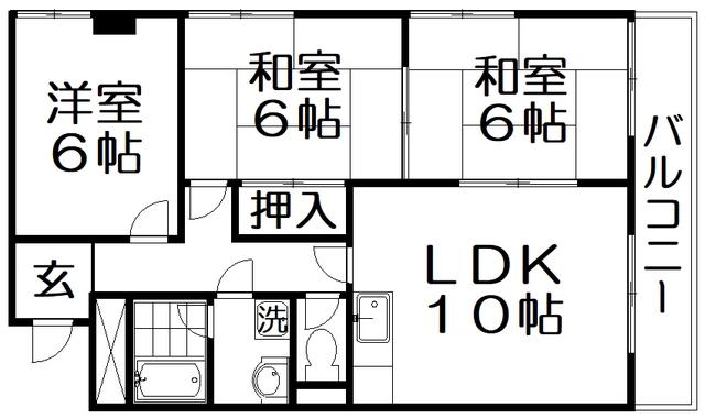 グリーンアイル(3LDK/3階)の間取り写真