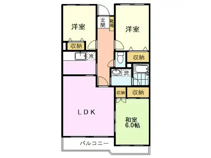 アーガスヒルズ60(3LDK/3階)の間取り写真