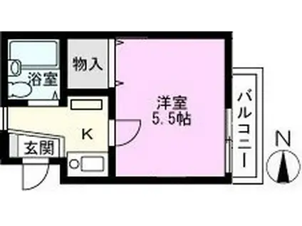 パティーナ吉川(1K/1階)の間取り写真